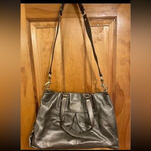 Coach Ashley Satchel/Crossbody - Pewter Leather